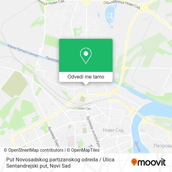Put Novosadskog partizanskog odreda / Ulica Sentandrejski put mapa