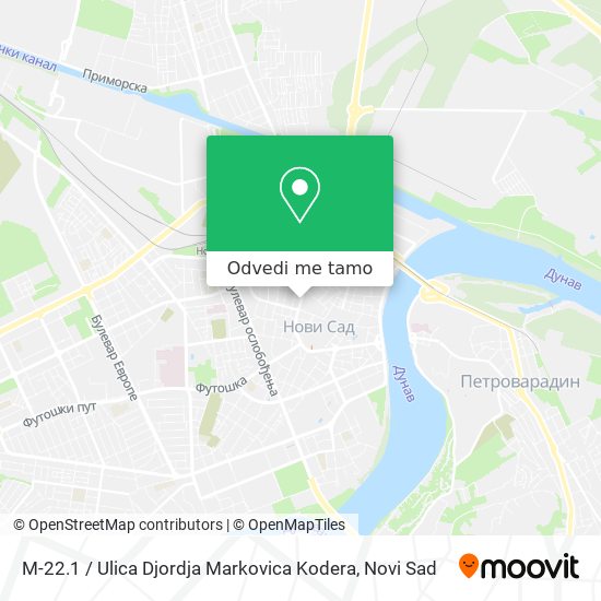 M-22.1 / Ulica Djordja Markovica Kodera mapa