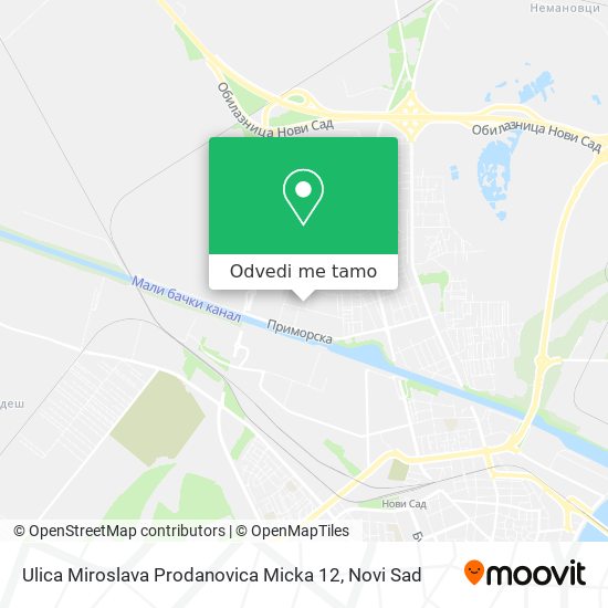 Ulica Miroslava Prodanovica Micka 12 mapa