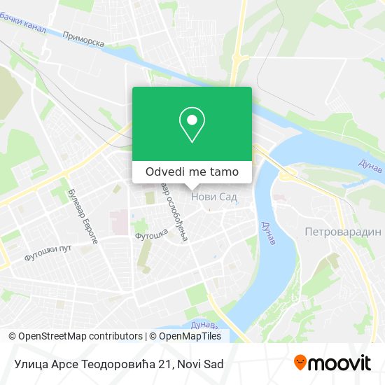 Улица Арсе Теодоровића 21 mapa