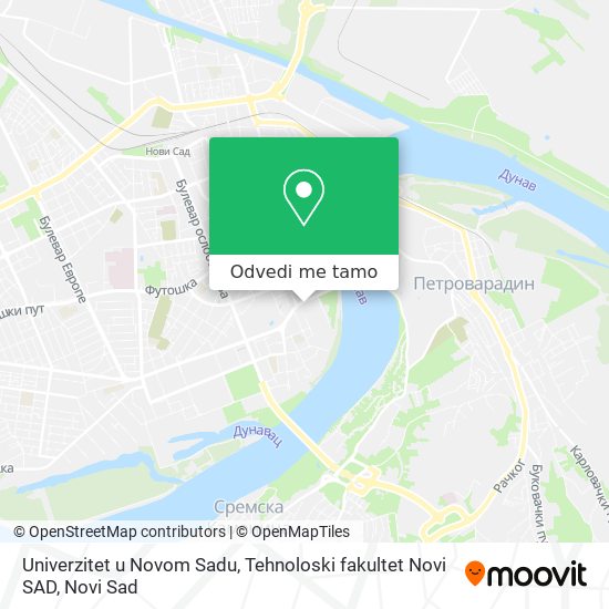 Univerzitet u Novom Sadu, Tehnoloski fakultet Novi SAD mapa