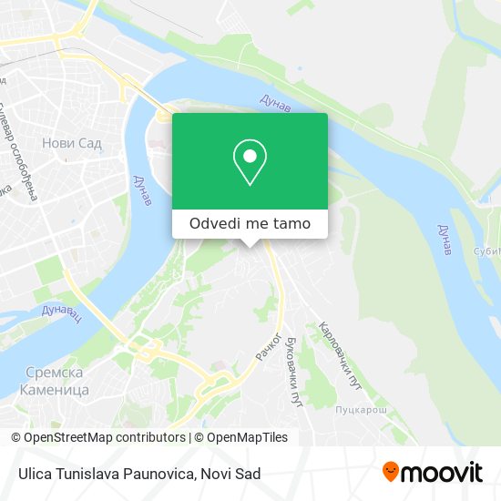 Ulica Tunislava Paunovica mapa