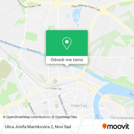 Ulica Josifa Marinkovica 2 mapa