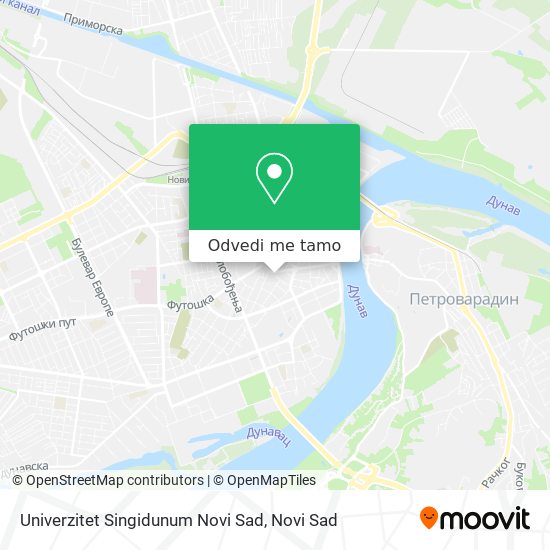 Univerzitet Singidunum Novi Sad mapa