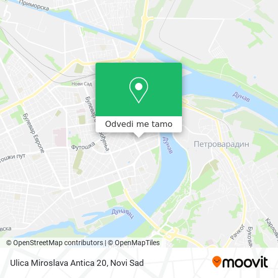 Ulica Miroslava Antica 20 mapa