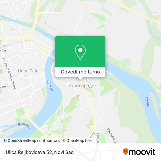 Ulica Reljkoviceva 52 mapa