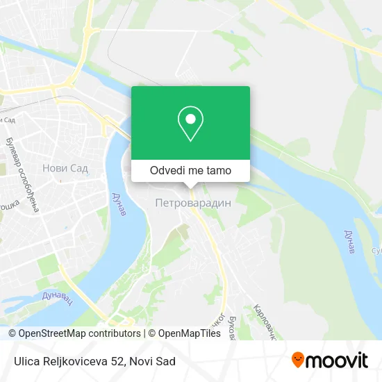 Ulica Reljkoviceva 52 mapa