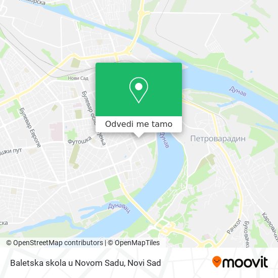 Baletska skola u Novom Sadu mapa