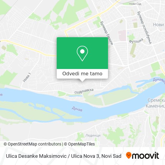 Ulica Desanke Maksimovic / Ulica Nova 3 mapa