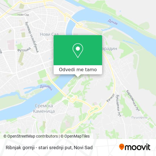 Ribnjak gornji - stari srednji put mapa