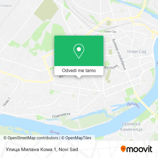 Улица Милана Кома 1 mapa