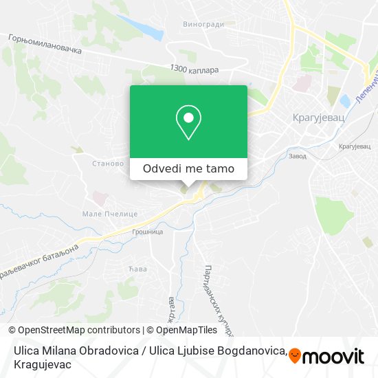 Ulica Milana Obradovica / Ulica Ljubise Bogdanovica mapa