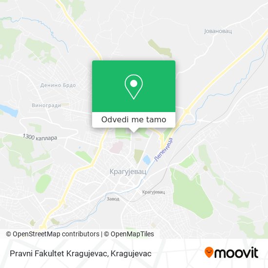 Pravni Fakultet Kragujevac mapa