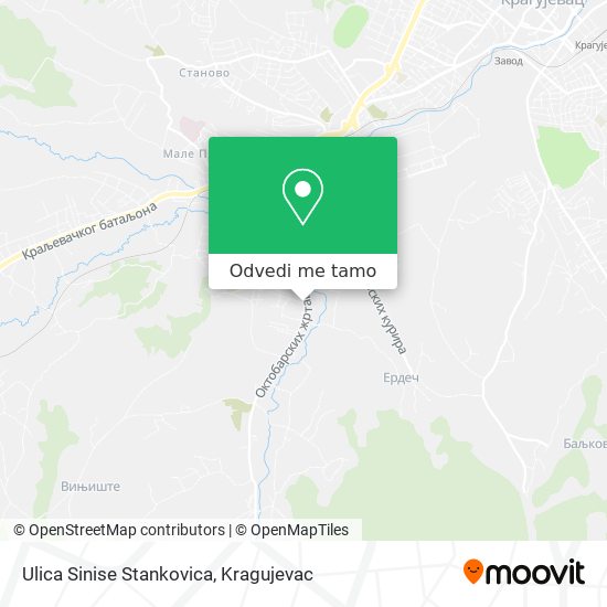 Ulica Sinise Stankovica mapa