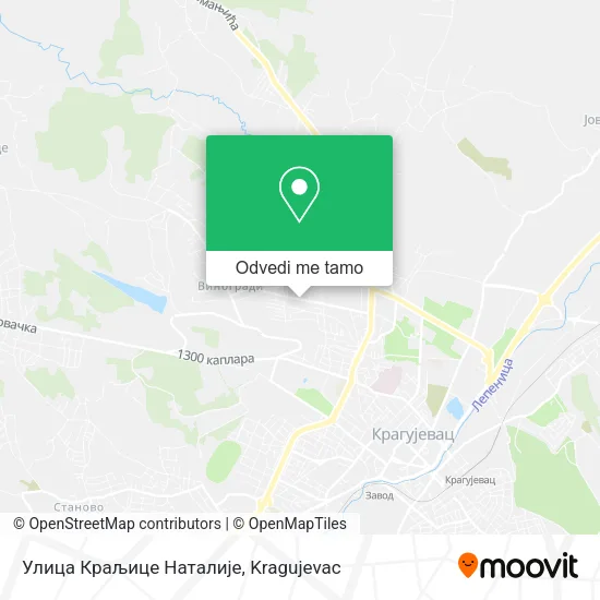 Улица Краљице Наталије mapa