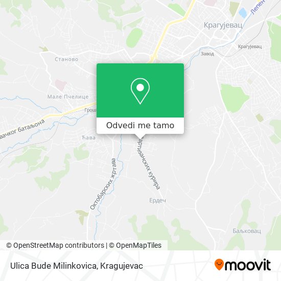 Ulica Bude Milinkovica mapa