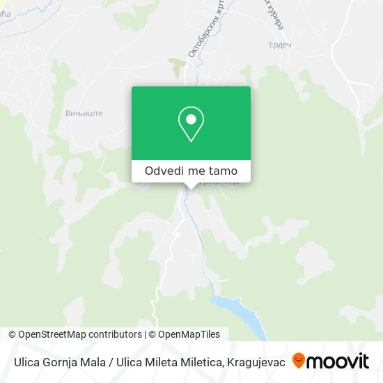Ulica Gornja Mala / Ulica Mileta Miletica mapa