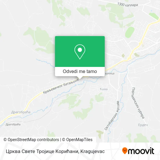 Црква Свете Тројице Корићани mapa