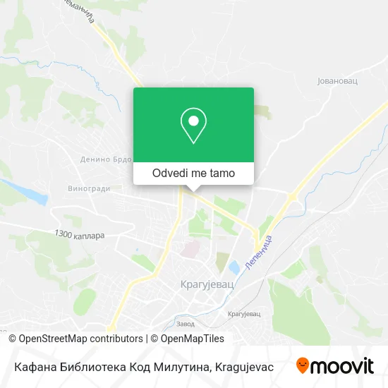 Кафана Библиотека Код Милутина mapa