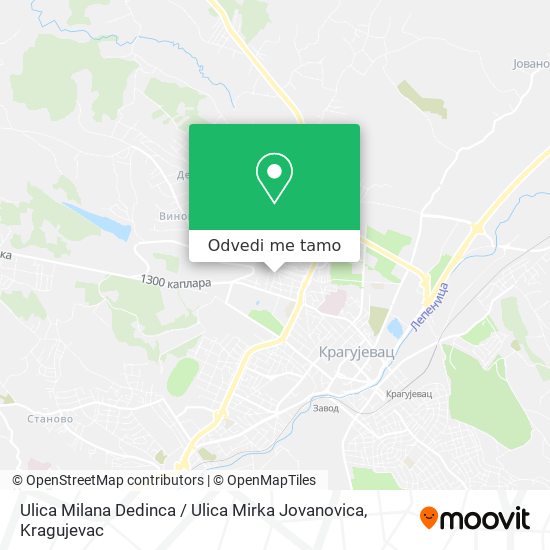 Ulica Milana Dedinca / Ulica Mirka Jovanovica mapa