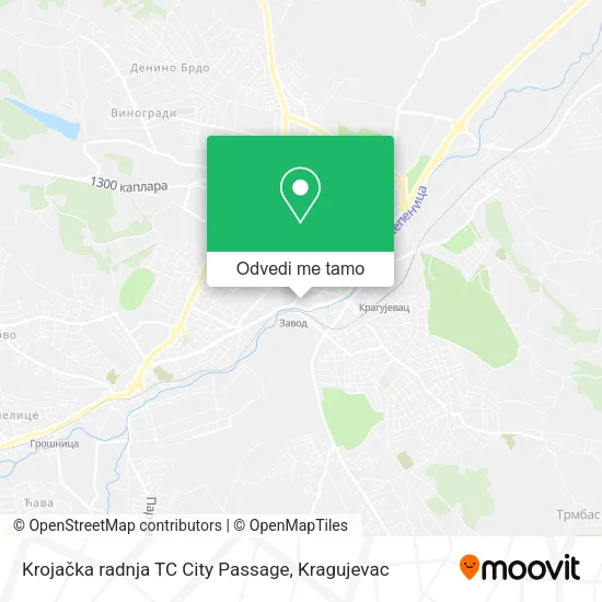 Krojačka radnja TC City Passage mapa