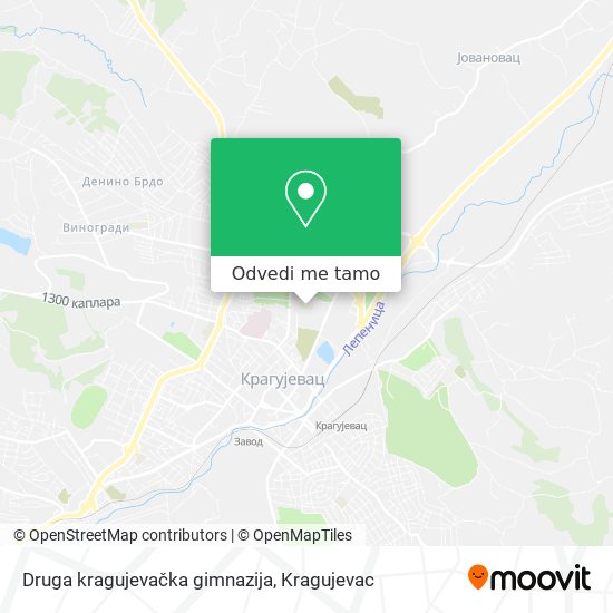 Druga kragujevačka gimnazija mapa