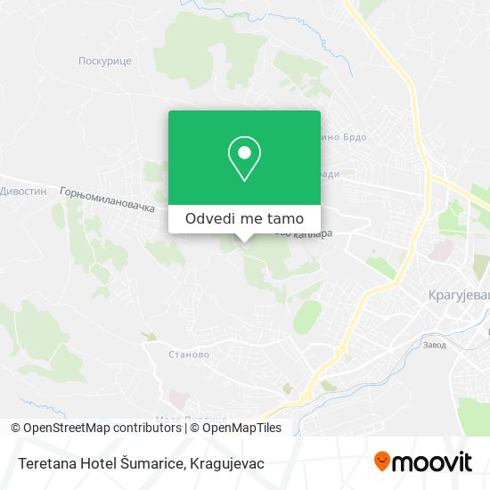 Teretana  Hotel Šumarice mapa