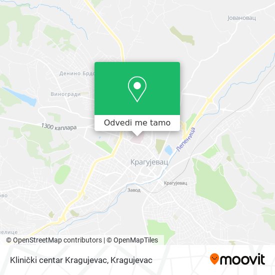 Klinički centar Kragujevac mapa