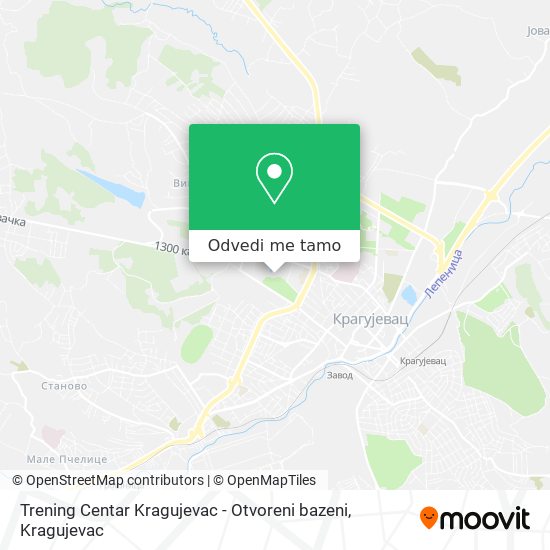 Trening Centar Kragujevac - Otvoreni bazeni mapa