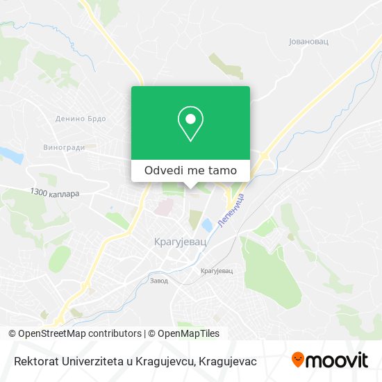 Rektorat Univerziteta u Kragujevcu mapa