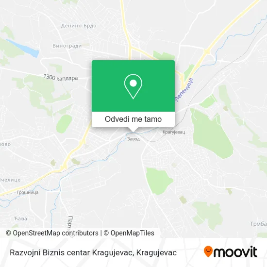 Razvojni Biznis centar Kragujevac mapa