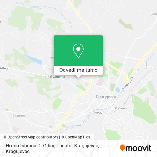 Hrono Ishrana Dr.Gifing - centar Kragujevac mapa