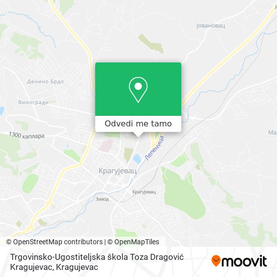 Trgovinsko-Ugostiteljska škola Toza Dragović Kragujevac mapa