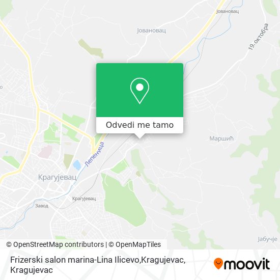 Frizerski salon marina-Lina Ilicevo,Kragujevac mapa