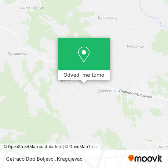 Getraco Doo Boljevci mapa