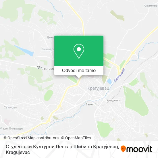 Студентски Културни Центар Шибица Крагујевац mapa