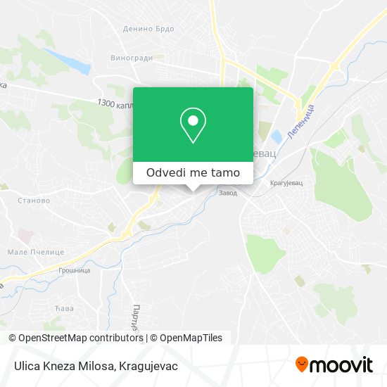 Ulica Kneza Milosa mapa