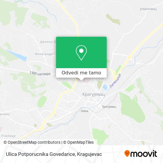 Ulica Potporucnika Govedarice mapa