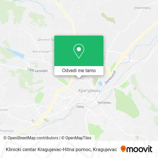 Klinicki centar Kragujevac-Hitna pomoc mapa
