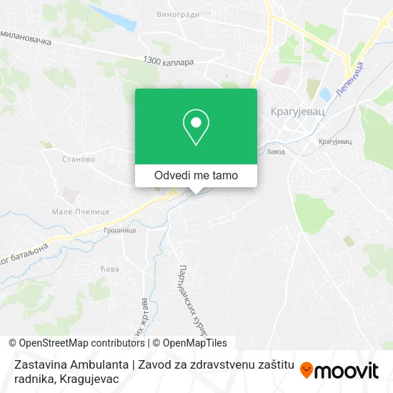 Zastavina Ambulanta | Zavod za zdravstvenu zaštitu radnika mapa