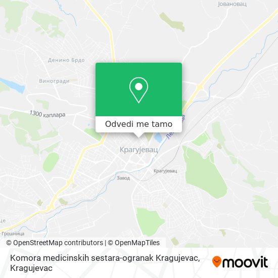 Komora medicinskih sestara-ogranak Kragujevac mapa