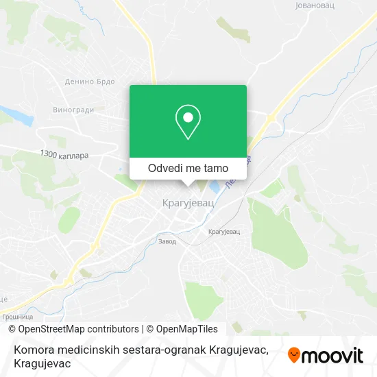 Komora medicinskih sestara-ogranak Kragujevac mapa