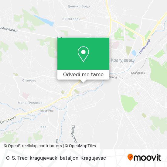 O. S. Treci kragujevacki bataljon mapa