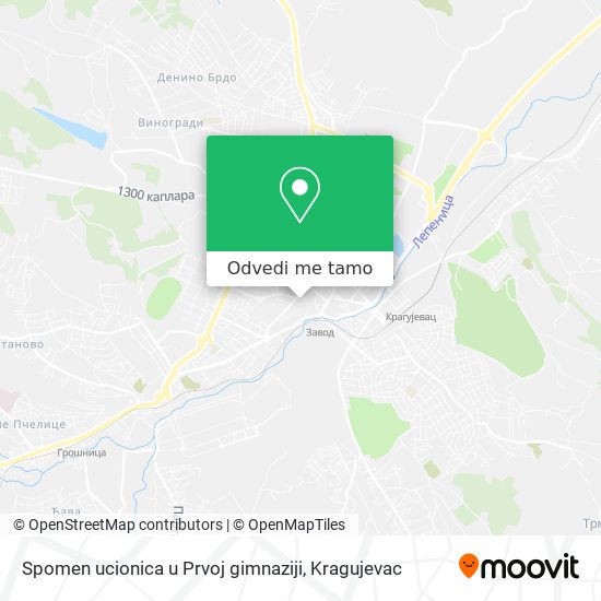 Spomen ucionica u Prvoj gimnaziji mapa