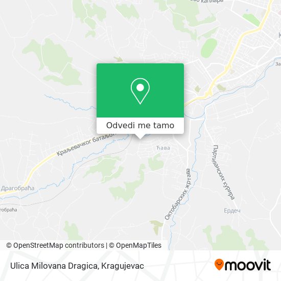 Ulica Milovana Dragica mapa