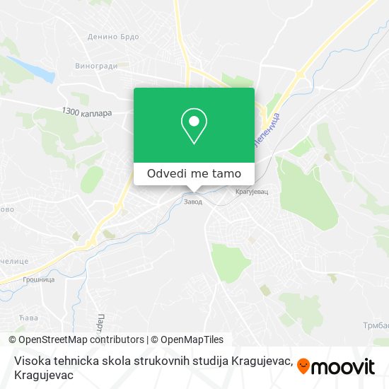 Visoka tehnicka skola strukovnih studija Kragujevac mapa