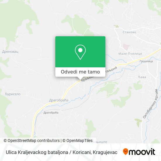 Ulica Kraljevackog bataljona / Koricani mapa