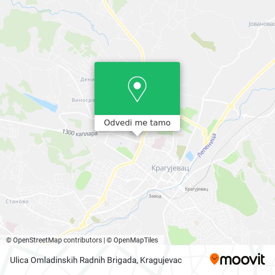 Ulica Omladinskih Radnih Brigada mapa