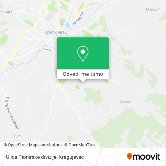 Ulica Pionirske divizije mapa