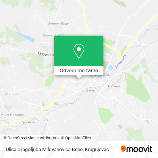 Ulica Dragoljuba Milovanovica Bene mapa